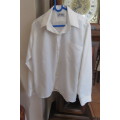White long sleeve dress shirt for 8 to 9 year old boy by `Dimitri` In polycotton Pocket on front
