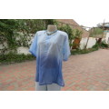 Embellished short sleeve top in different blue colours. Size 40/16. In sheer polyester. As new