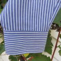 Smart men`s blue and white striped polycotton long sleeve shirt by WOOLWORTHS chest 125cm. Neck 46