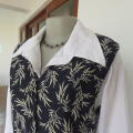 Exquisite new waistcoat in navy with cream small branches with leaves. By MARCONA size 38/14