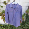 Handsome blue striped long sleeve shirt for boy of 11 yrs old in cotton. Two front pockets. As new.