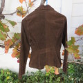 Choc brown styled corduroy jacket with long sleeves. For girl 14 to 15  years old. Size 30/6