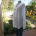 Oversized white cotton long top with button down front and decorated bib.Size 50/26. New condition