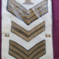 SA army rank collection of 3 plus 5 army badges of WW2. All in very good condition.