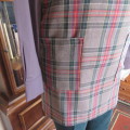 Tartan check tunic style pinafore top/short dress in grey, green and red size 34/10..As new.