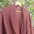 Men's FABIO Milano pajamas robe in size XXL.Maroon with mustard design and fabric belt. New cond.