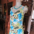 Real summer strappy dress in Fab blue and green floral print by TRUWORTHS in size 38/14. As new.