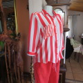 Sweet red and white vertical striped button down LEGIT top size 36/12.In poly and viscose.As new
