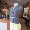 Cute mottled grey capped sleeve top. Size 30/6. By Identity. Cotton and linen blend. As new.