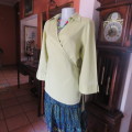 Fold over yellow/green long sleeve top. 100% cotton. Size 44/20 by WOOLWORTHS. Good condition.