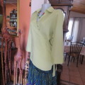 Fold over yellow/green long sleeve top. 100% cotton. Size 44/20 by WOOLWORTHS. Good condition.