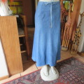 Maxi blue denim A-line skirt Drawstring in waist Zip at back Size 40-16 by `Foschini` As new