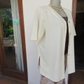 Smart rich cream short sleeve top Collarless Button down front Size 36-12 New condition