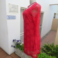 Stunning cherry red acrylic lace long sleeve special occasion dress Size 36/12 by `Drama Queen`  New