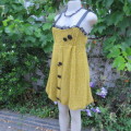 Unique knitted fully lined mustard colour bubble dress. By `Tsega`.  Size 34. Good condition.