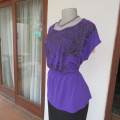 Fabulous dark purple poly/rayon stretch slip-over top with cut- ons. By LEGIT size 36/12. As new.