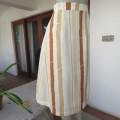Vertical striped fully lined skirt in A-line style. Size 38/14. Owner made.Very good cond..