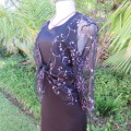 Glamorous black netting long sleeve bolero style cover-up by `St. Bernard` Size 38/14. New condition