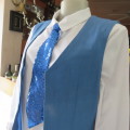 Tailored cobalt blue waistcoat style open top. Sleeveless with V-neck. Size 36/12. AS new.
