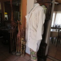 Striking long open jacket in natural textured cotton. By `Laid Back`. Size 34 to 38. New condition.