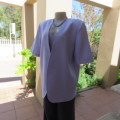 As new open hanging boutique made polyester jacket in soft lilac colour.Short sleeves. Size 42/18.