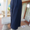 Smart navy button down skirt in blend of viscose and polyester. By WOOLWORTHS. Size 44/20 .