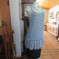Sexy long strappy top in horizontal black + white stripes. Size 38/14 by `FV COLLECTION`.As new