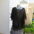 Pretty soft Flowing sheer polyester top in black. Size 40/16. Overlay loose sleeves. As new.
