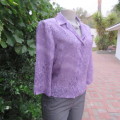 Smart KELSO top in lavender animal print. Bracelet length sleeves. Button down size 34/10. As new.