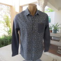 Handsome long sleeve men`s shirt in blues by COTTON ON in size Medium...102cm chest. As new
