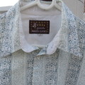 Highest quality GERARD Modern Classics long sleeve shirt Cream with blue patterned stripes.Size Med.