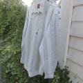 Highest quality GERARD Modern Classics long sleeve shirt Cream with blue patterned stripes.Size Med.