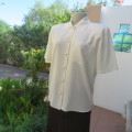 Amazing cream short sleeve blouse with embroidered shirt collar and pocket.By CANDA from UK size 36