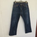Men`s original LEVI blue 100% cotton jeans in size 32. Straight legs. Very good condition.