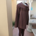 Fabulous acrylic doubleknit slip over cardigan in golden brown with some shine.Size 42/18. As new
