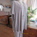 Soft easy to wear silvergrey and white stripes T shirt in viscose/poly blend.Size 44/20. As new