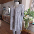 Soft easy to wear silvergrey and white stripes T shirt in viscose/poly blend.Size 44/20. As new