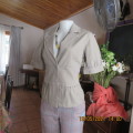 Khaki peplum top/jacket by MYSTIFY from Ireland in stretch cotton. Short cuffed sleeves.Size 38/14.