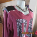 Maroon long sleeve slip over AUDACITY slip over 100% cotton top with black/silver DO IT logo.Size 40
