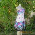 Summer dream dress by INWEAR size 34/10.Strapless with empire waist in white with purple.turquoise.