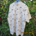 Stunning TURF short sleeve shirt to wear to the horse races. Cream with brown print.Size XL.As new.