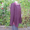 High quality ST GERMAINE long sleeve purple jacket with button down front.Collarless.Size 44/20.