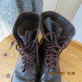 Pair of SADF brown genuine leather boots size 6 by DWS issued 2002. Army size 247. Very good cond.