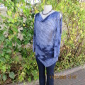 Evening top by TRUWORTHS GLAMOUR in medley of blues. Embellished.Cowl neckline.Size 38/14.