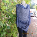 Evening top by TRUWORTHS GLAMOUR in medley of blues. Embellished.Cowl neckline.Size 38/14.