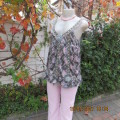 Summer dream top!.Olive green/cream check with blue/peach flowers.Adjustable straps.Size 34.As new