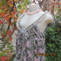 Summer dream top!.Olive green/cream check with blue/peach flowers.Adjustable straps.Size 34.As new