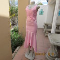 Fabulous rose pink dress in size 32/8. Made in Boutique. Empire style. In bride satin. As new.