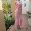 Fabulous rose pink dress in size 32/8. Made in Boutique. Empire style. In bride satin. As new.