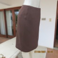 Ageless ,easy to wear choc.brown fold over fully lined skirt size 34/10. In polyester crepe.As new.